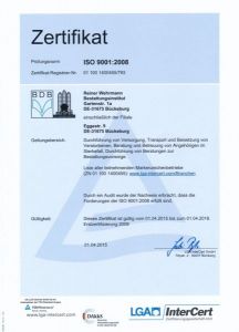 Wehrmann Zerfitikat 2015